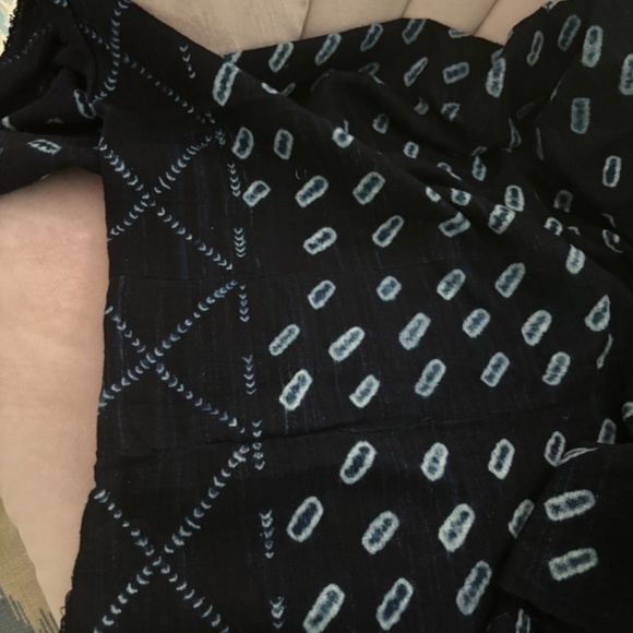 Vintage Handcrafted Indigo Pattern Fabric Textile Blanket Throw, 46" x 60" - Picture 6 of 6